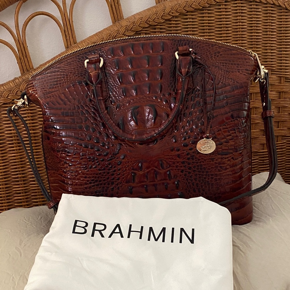 Brahmin Pecan Embossed Tote